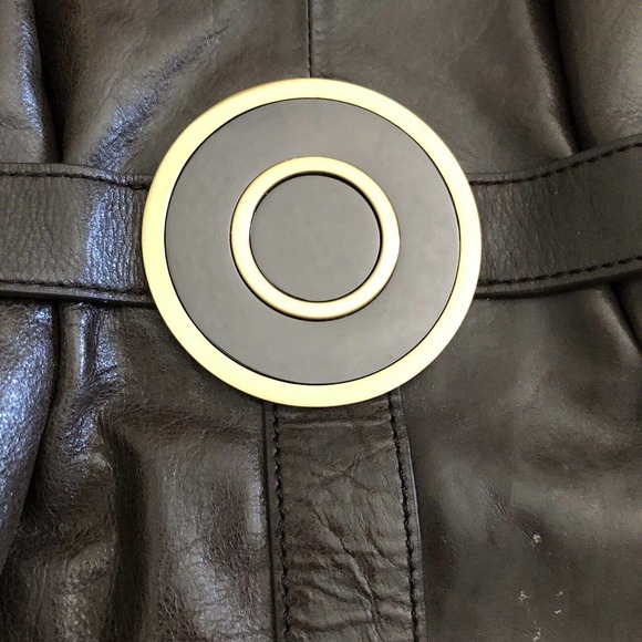 BADGLEY MISCHKA Brown Leather GOLD CHAIN HOBO SHOULDER HANDBAG - Picture 6 of 8